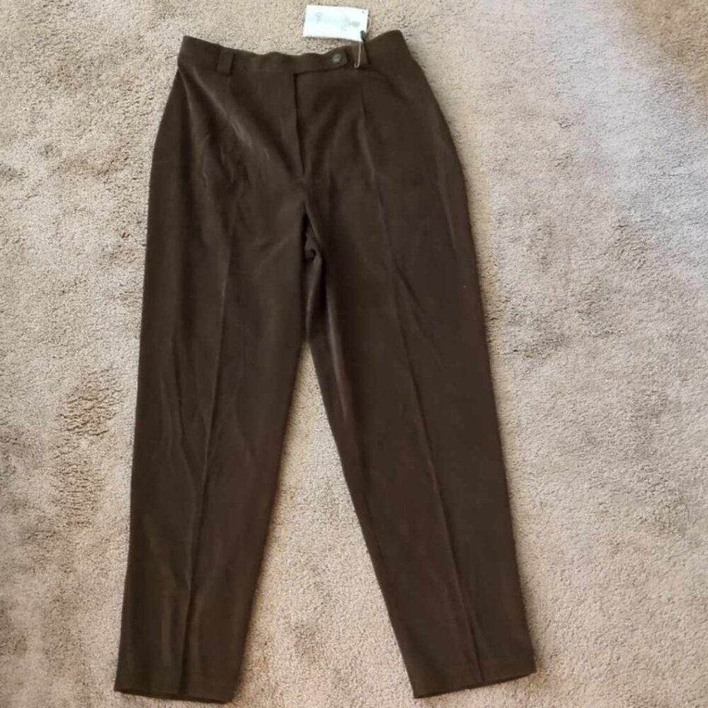Ingenuity Brown Stretchy Pants Sz 10P Dark Academia Career Office Fall Autumn